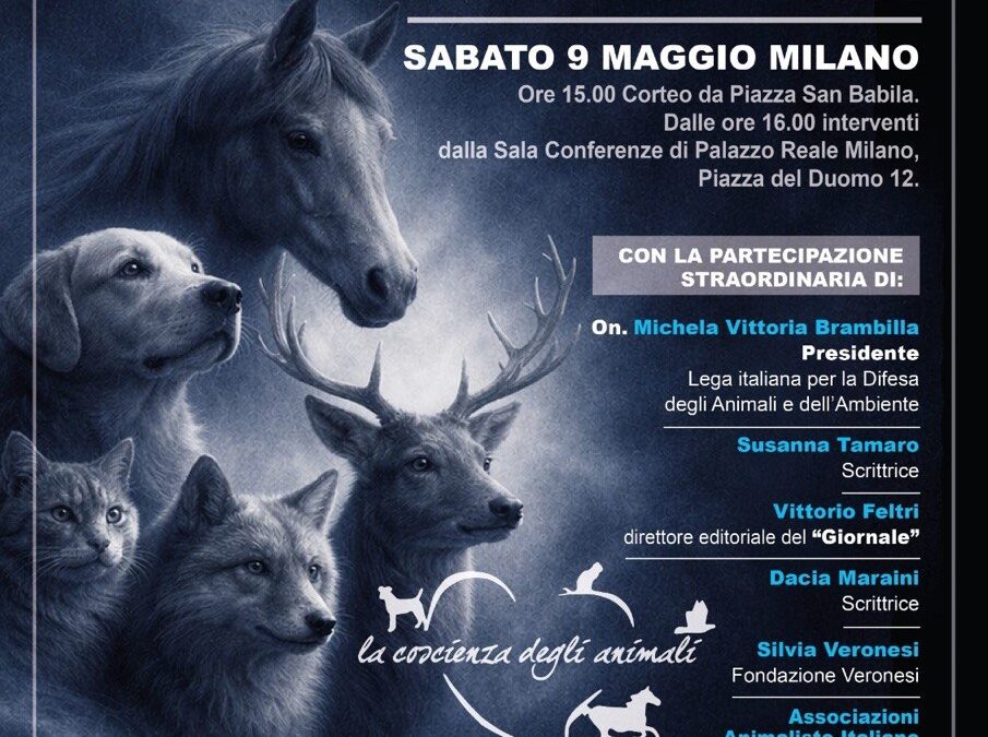 LEGGE BRAMBILLA, DOMANI A MILANO CORTEO E INCONTRO PUBBLICO SUI DIRITTI DEGLI ANIMALI
